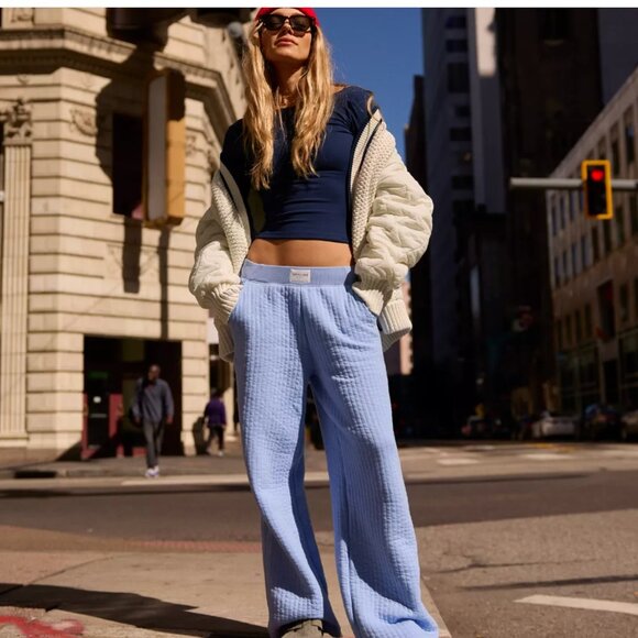 OFFLINE By Aerie Coffee Run Sweatpant Trouser in Ocean Sky Blue Size M - Picture 1 of 9